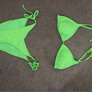 Neon green swim two piece bikini